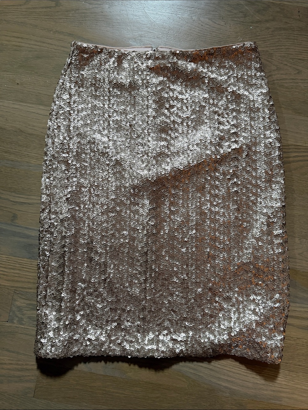 Alice + Olivia Rose Gold Sequin Pencil Skirt